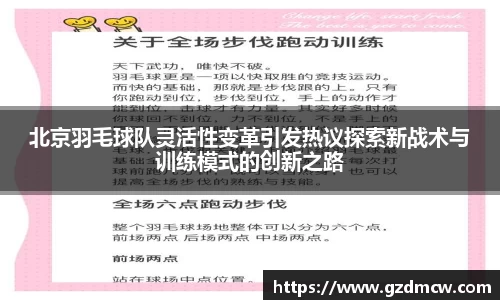 北京羽毛球队灵活性变革引发热议探索新战术与训练模式的创新之路